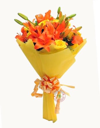 Bouquet of Lilies and Roses