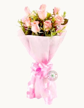 12 Pink Roses Bouquet